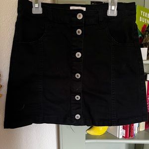 Buttoned Down Black Jean Skirt